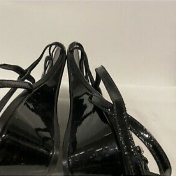 Prada Vernice patent bow slingback wedge S… - Picture 9 of 13